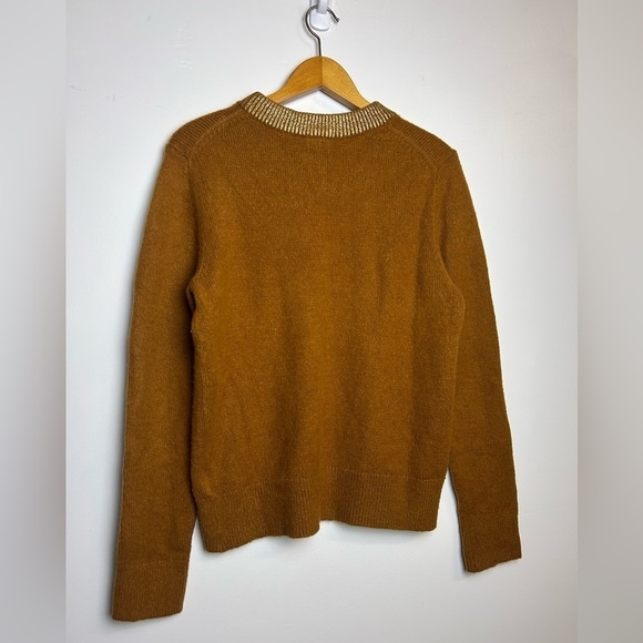 VTG Y2K Gap Sweater Mens L Metallic Wool Pullover Brown Minimalist Cozy Warm - Picture 2 of 11